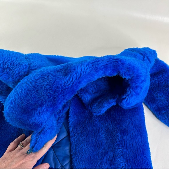 Vintage Sears Winter Faux Fur Coat Blue Child's Kid's Size 3 MISSING One Button - Picture 15 of 16